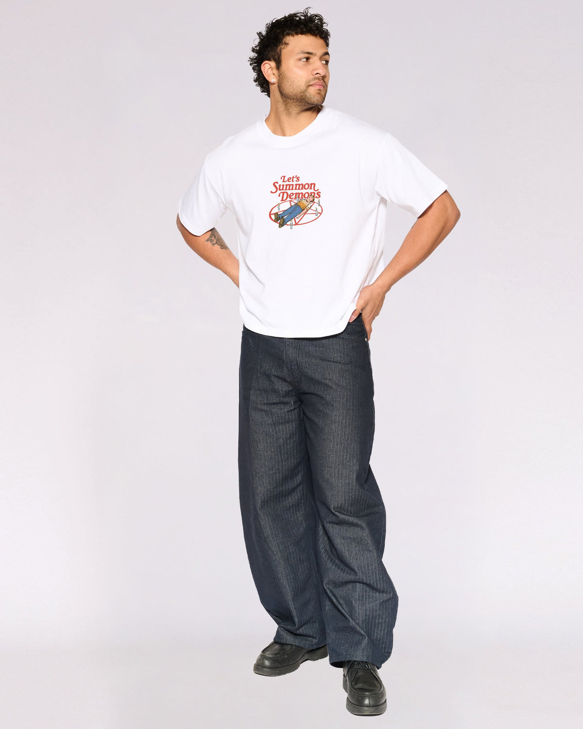 Let's Summon Demons Oversized Crop Tee product image 5