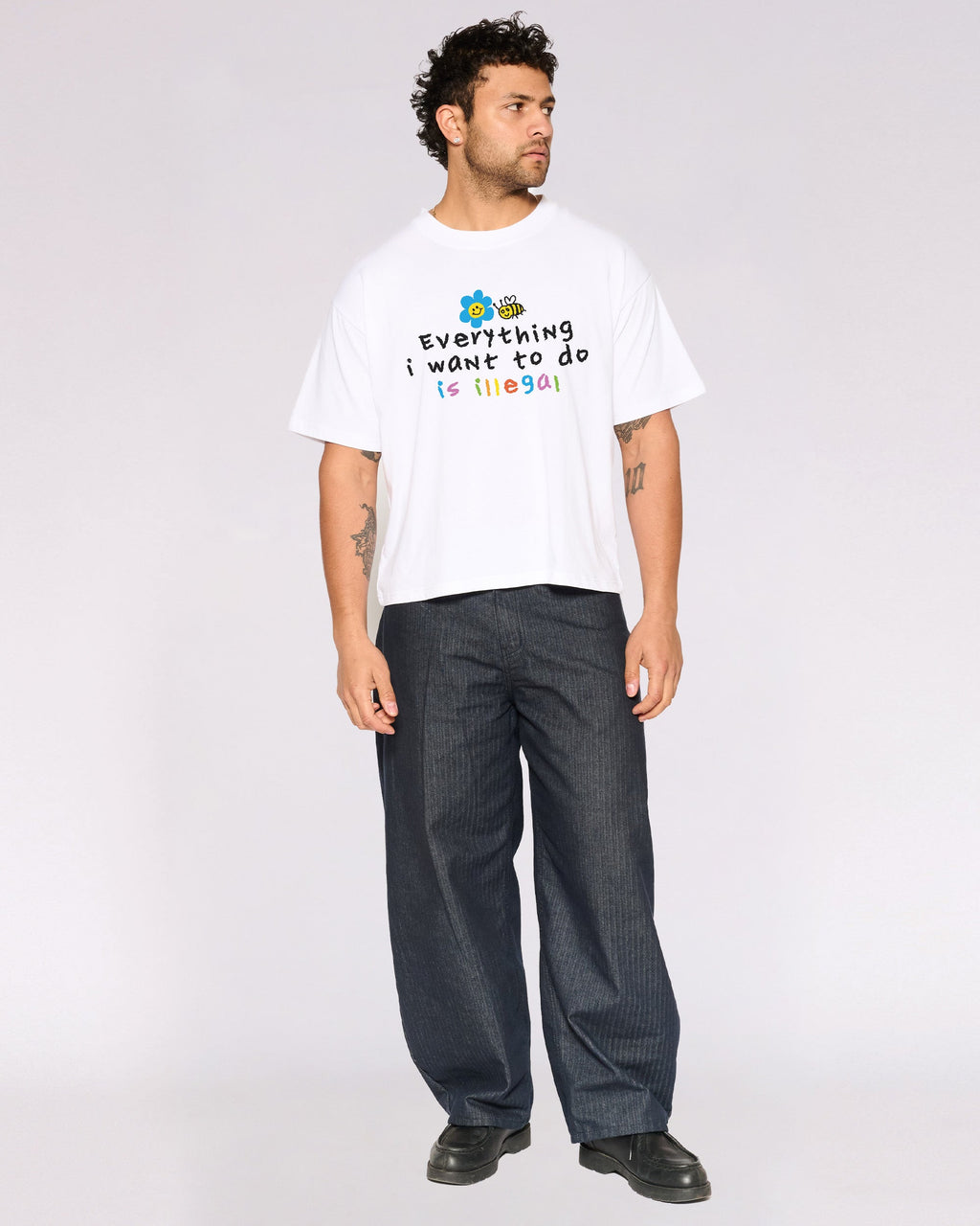 Everything is Illegal Oversized Crop Tee product image 4