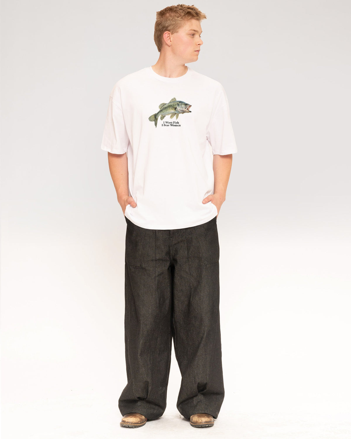 I Want Fish,I Fear Women Oversized Tee product image 2