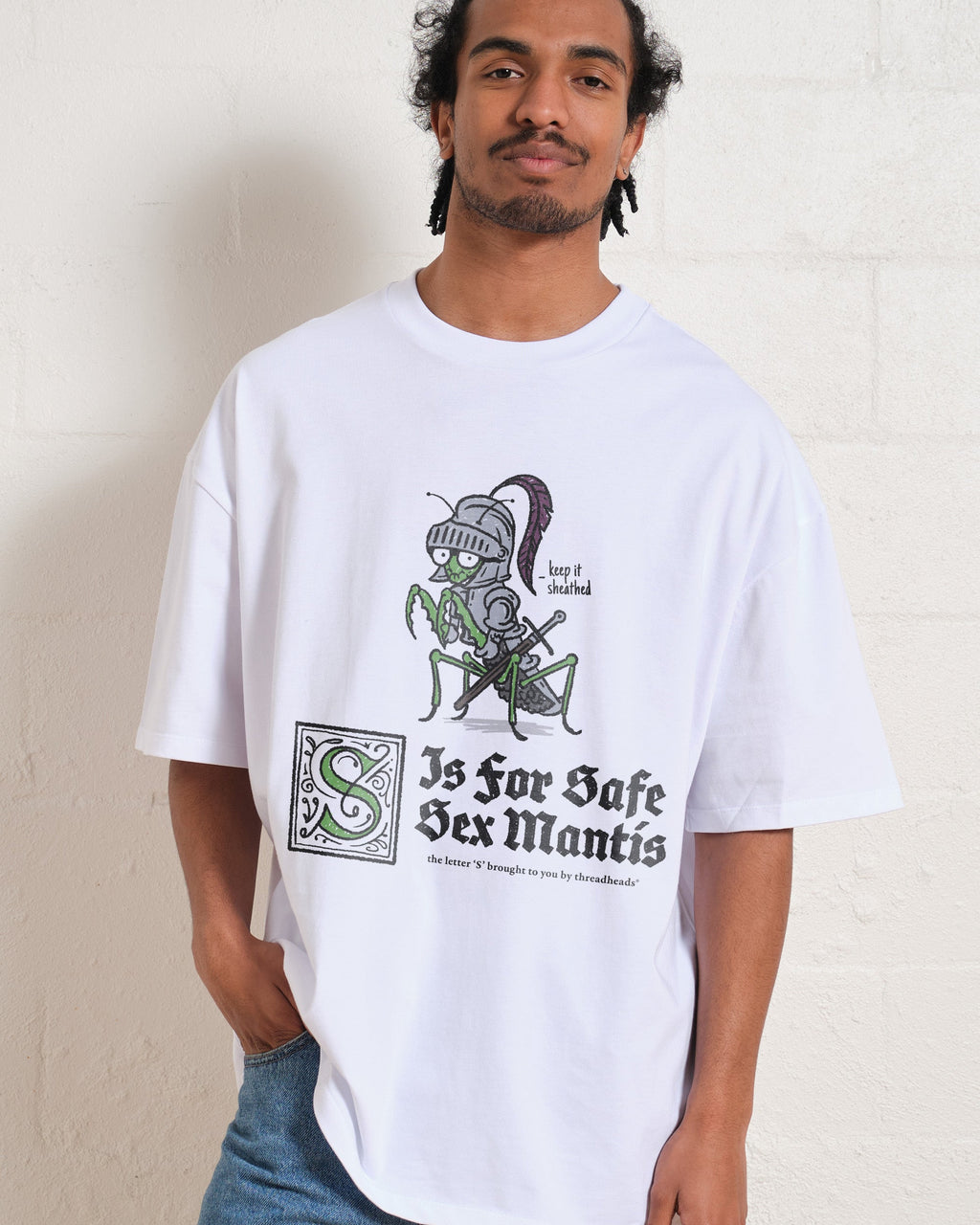 S is for Safe Sex Mantis Oversized Tee product image 3