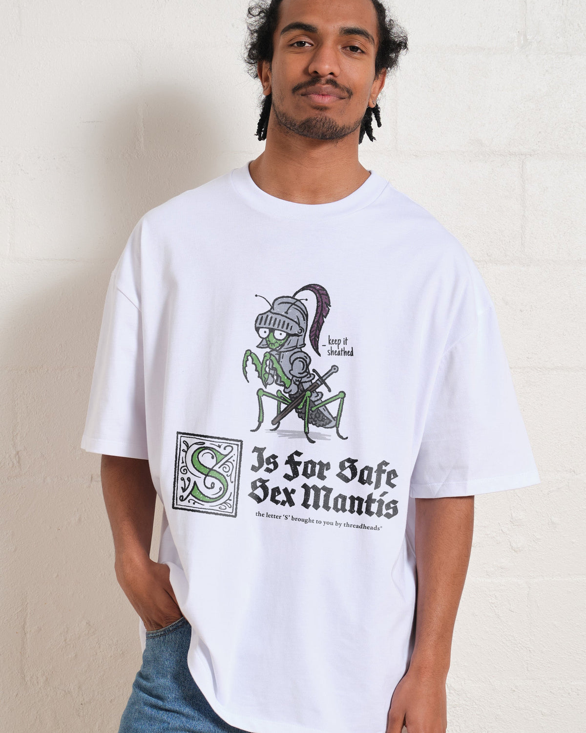 S is for Safe Sex Mantis Oversized Tee product image 3