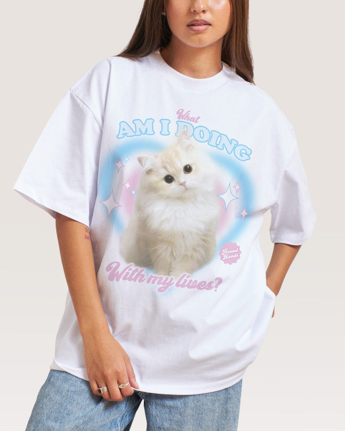 What Am I Doing With My Lives? Oversized Tee product image 2