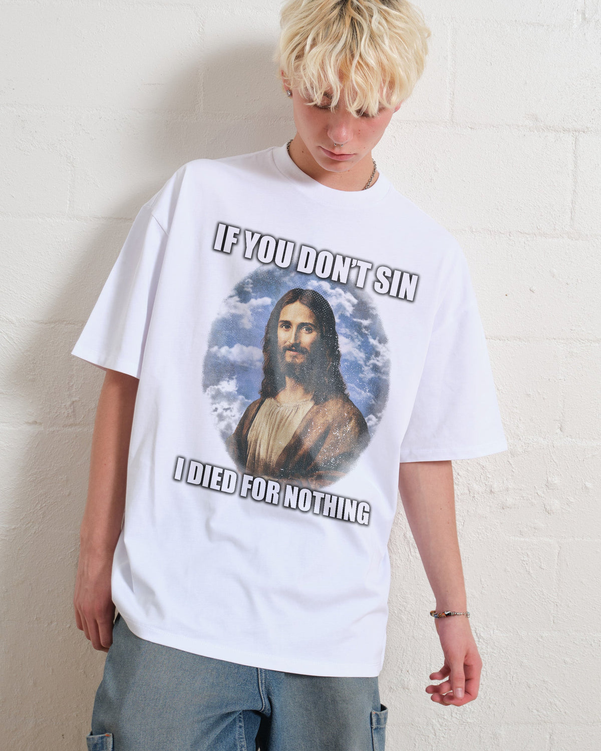 If You Don't Sin Jesus Oversized Tee product image 4