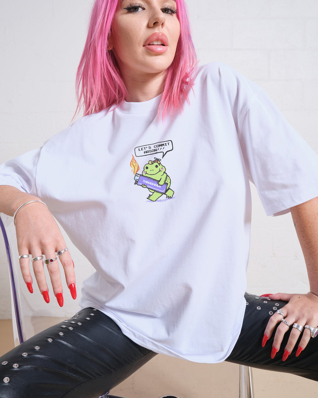 Let's Commit Arson Oversized Tee product image 2