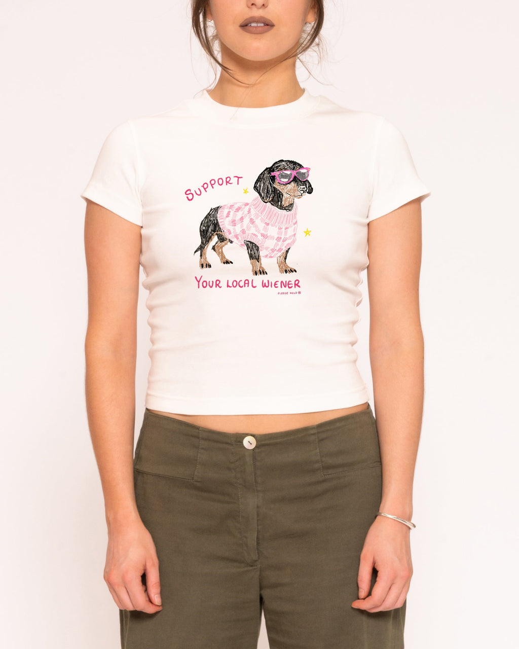 Support Your Local Wiener Longline Baby Tee product image 1