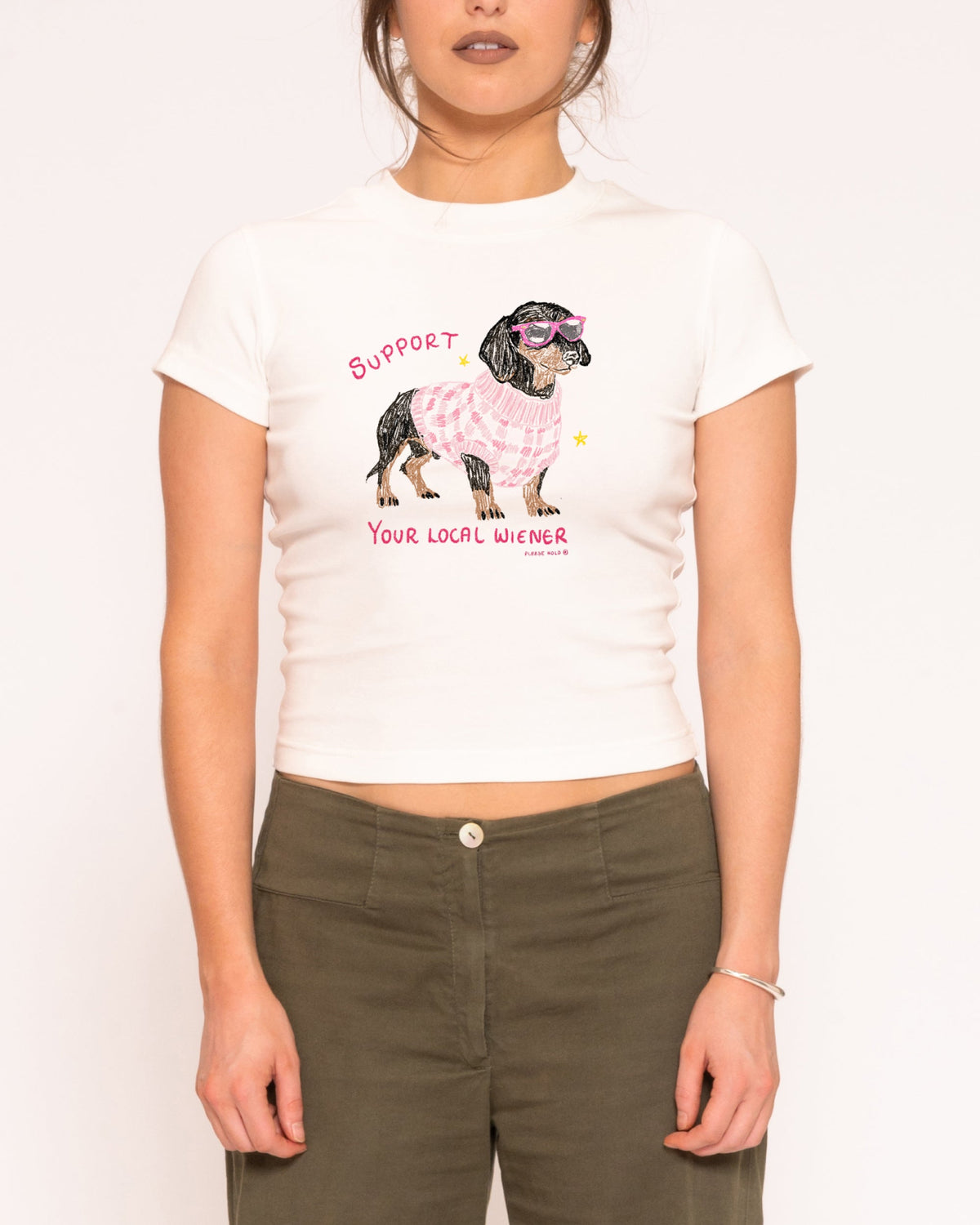 Support Your Local Wiener Longline Baby Tee product image 1