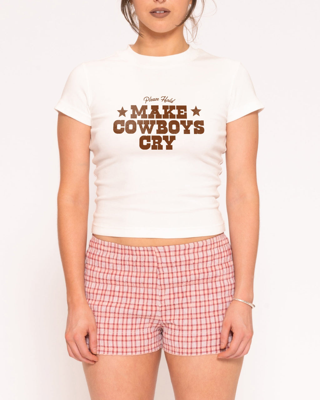 Make Cowboys Cry Longline Baby Tee product image 1