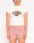 Make Cowboys Cry Longline Baby Tee product image 1