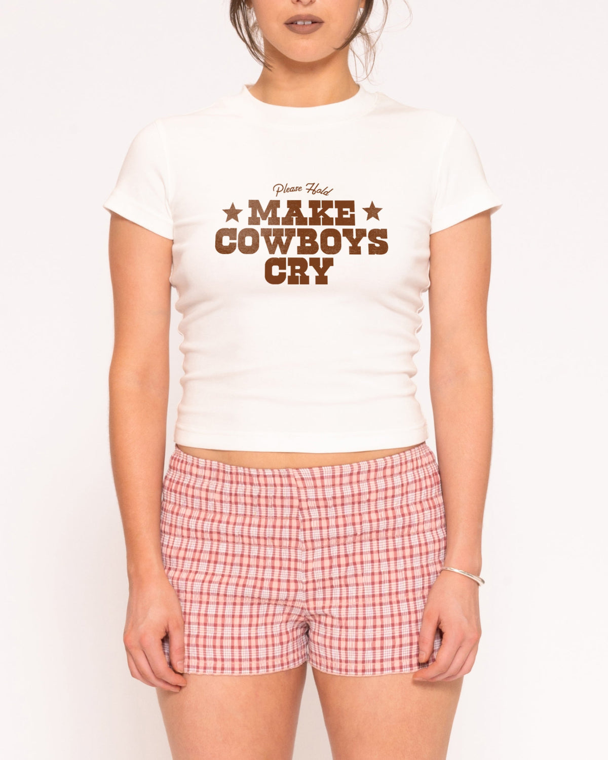 Make Cowboys Cry Longline Baby Tee product image 1