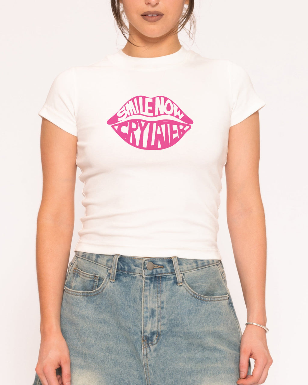 Smile Now, Cry Later Longline Baby Tee product image 4