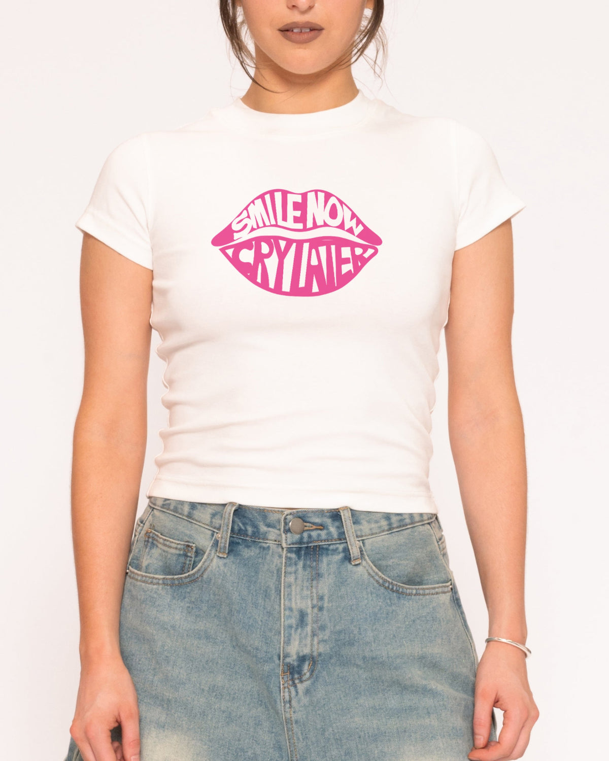 Smile Now, Cry Later Longline Baby Tee product image 4