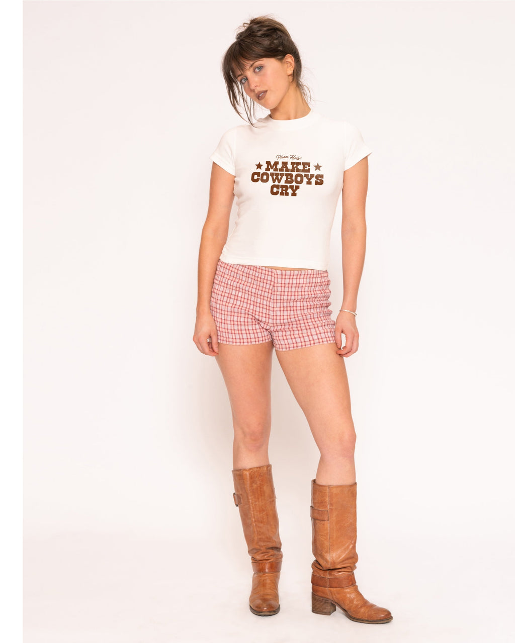 Make Cowboys Cry Longline Baby Tee product image 2