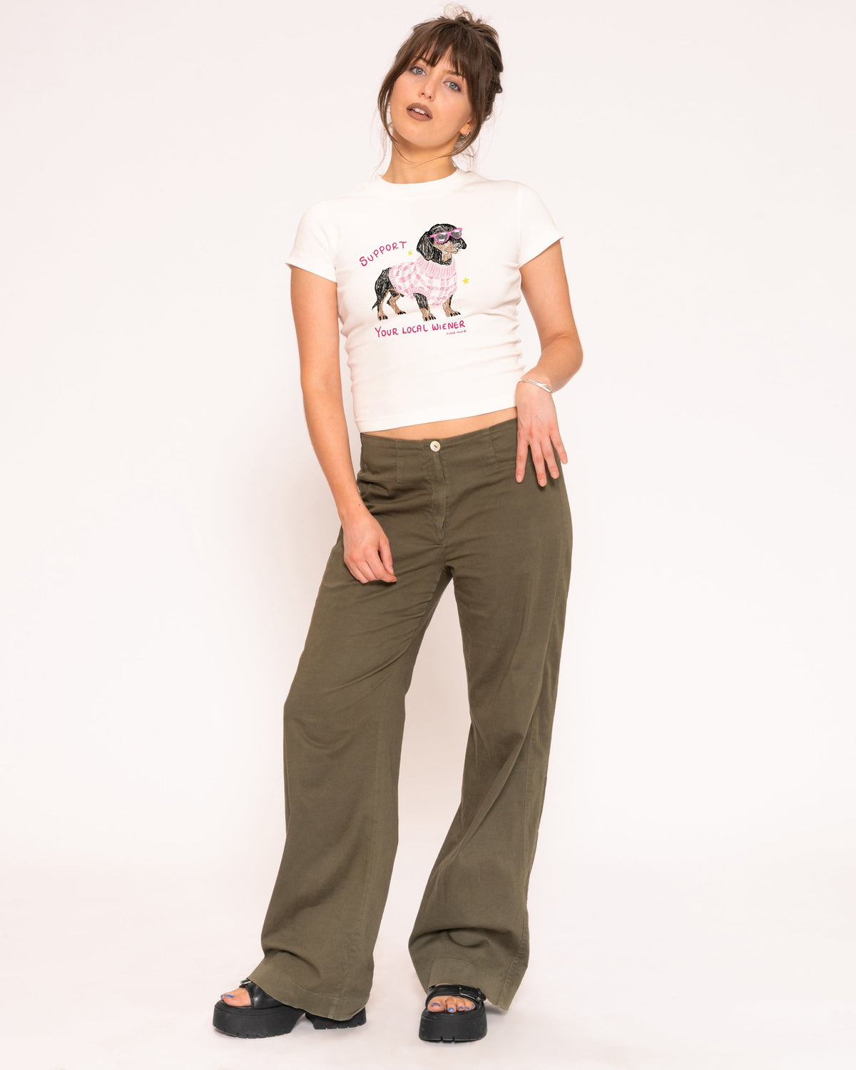 Support Your Local Wiener Longline Baby Tee product image 2