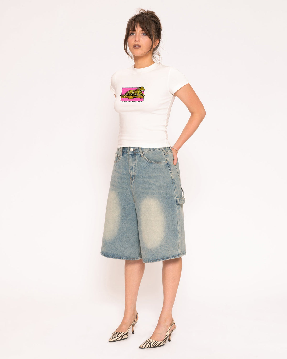 Warning! Don't Pet The Leopard Longline Baby Tee product image 2