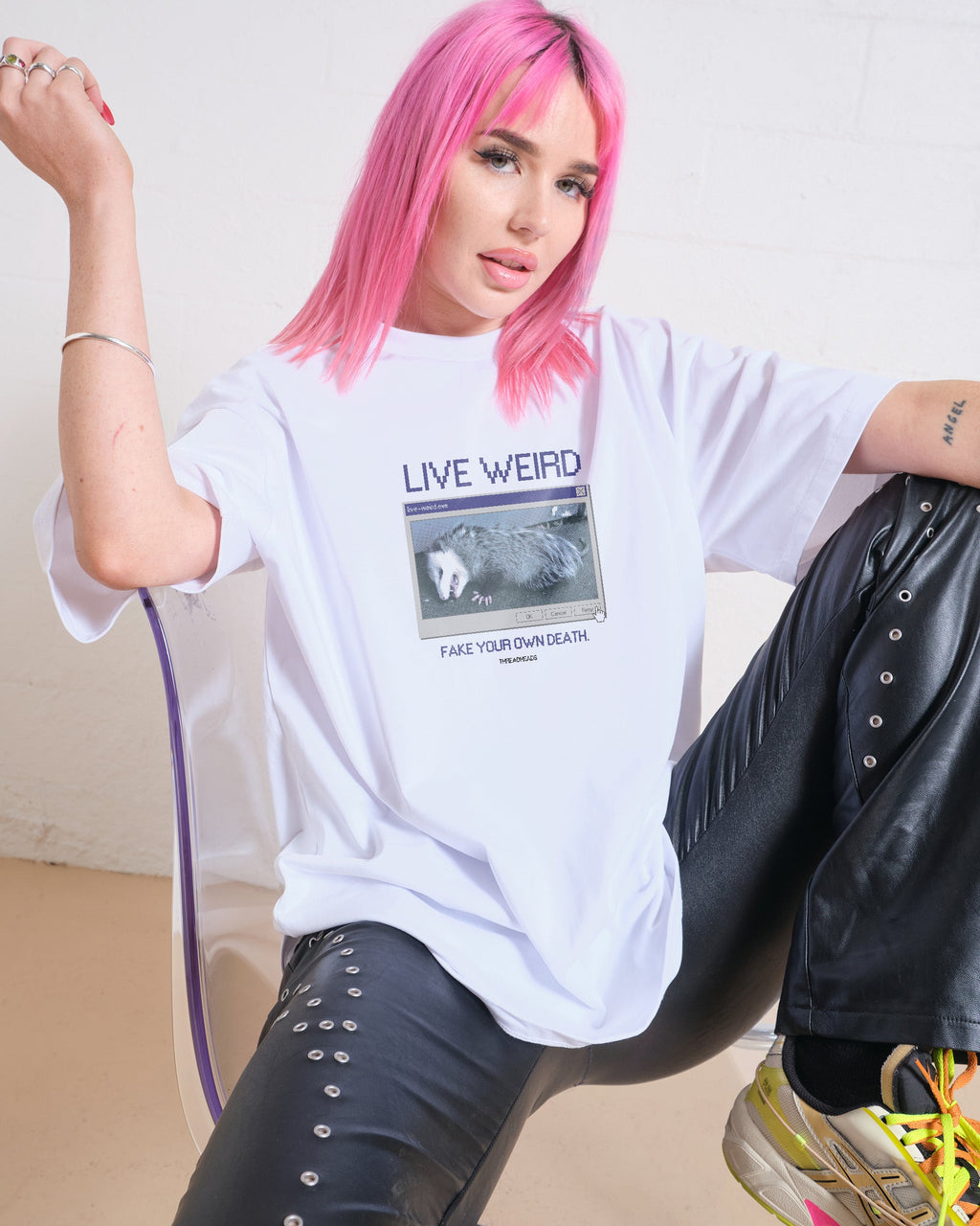 Live Weird, Fake Your Own Death Oversized Tee product image 2