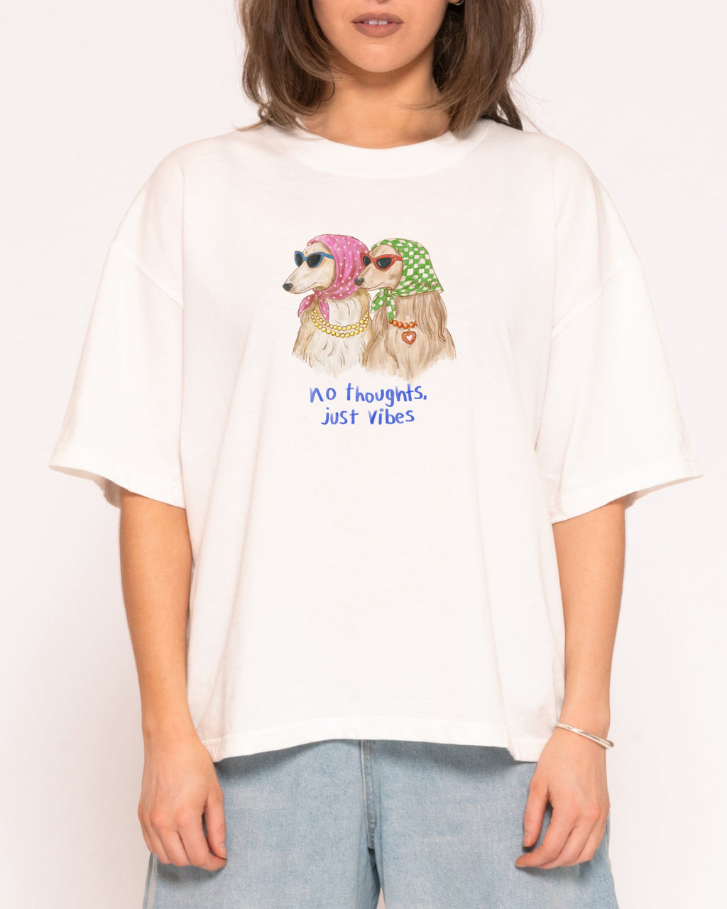 No Thoughts, Just Vibes Boxy Tee product image 1