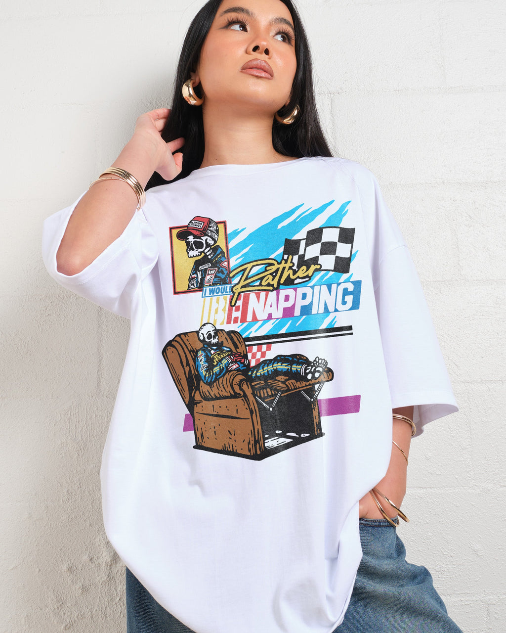 I Would Rather Be Napping Oversized Tee product image 3