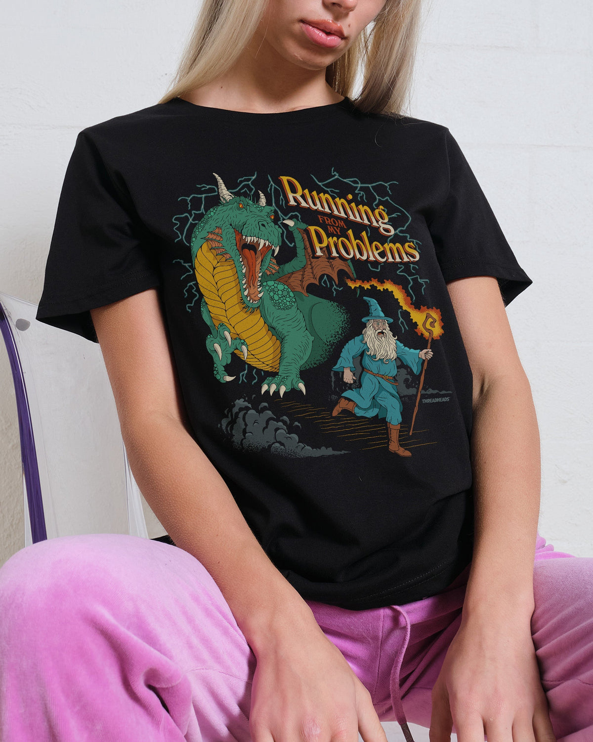 Running From My Problems Dragon Women's Tee product image 1