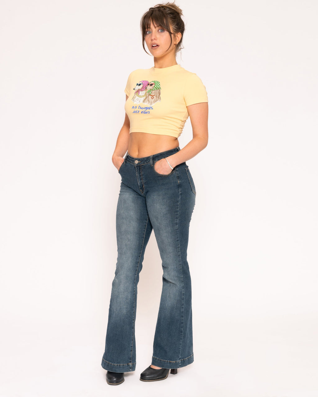 No Thoughts, Just Vibes Baby Tee product image 6