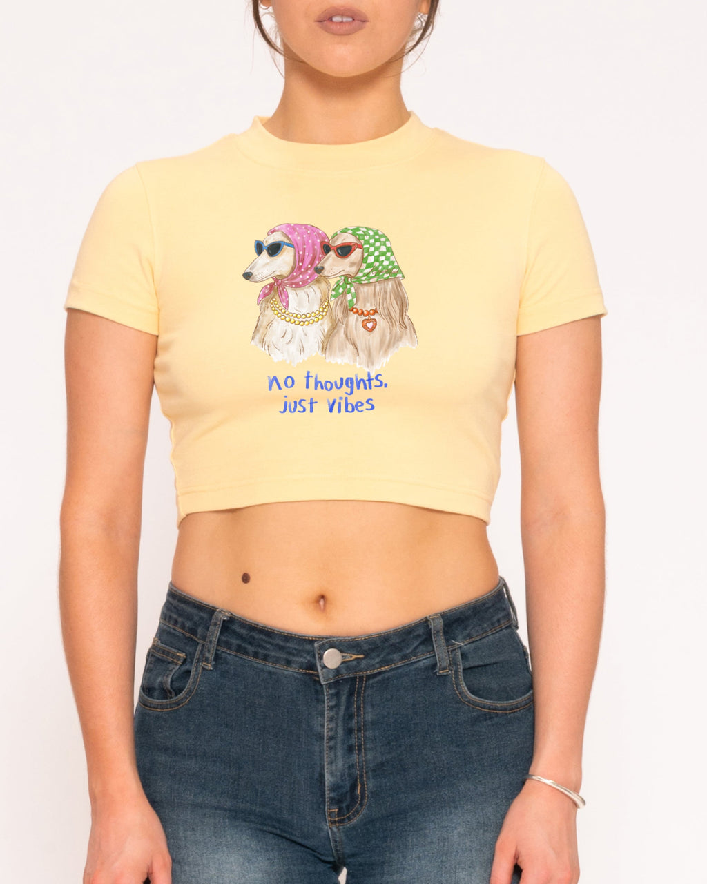 No Thoughts, Just Vibes Baby Tee product image 5