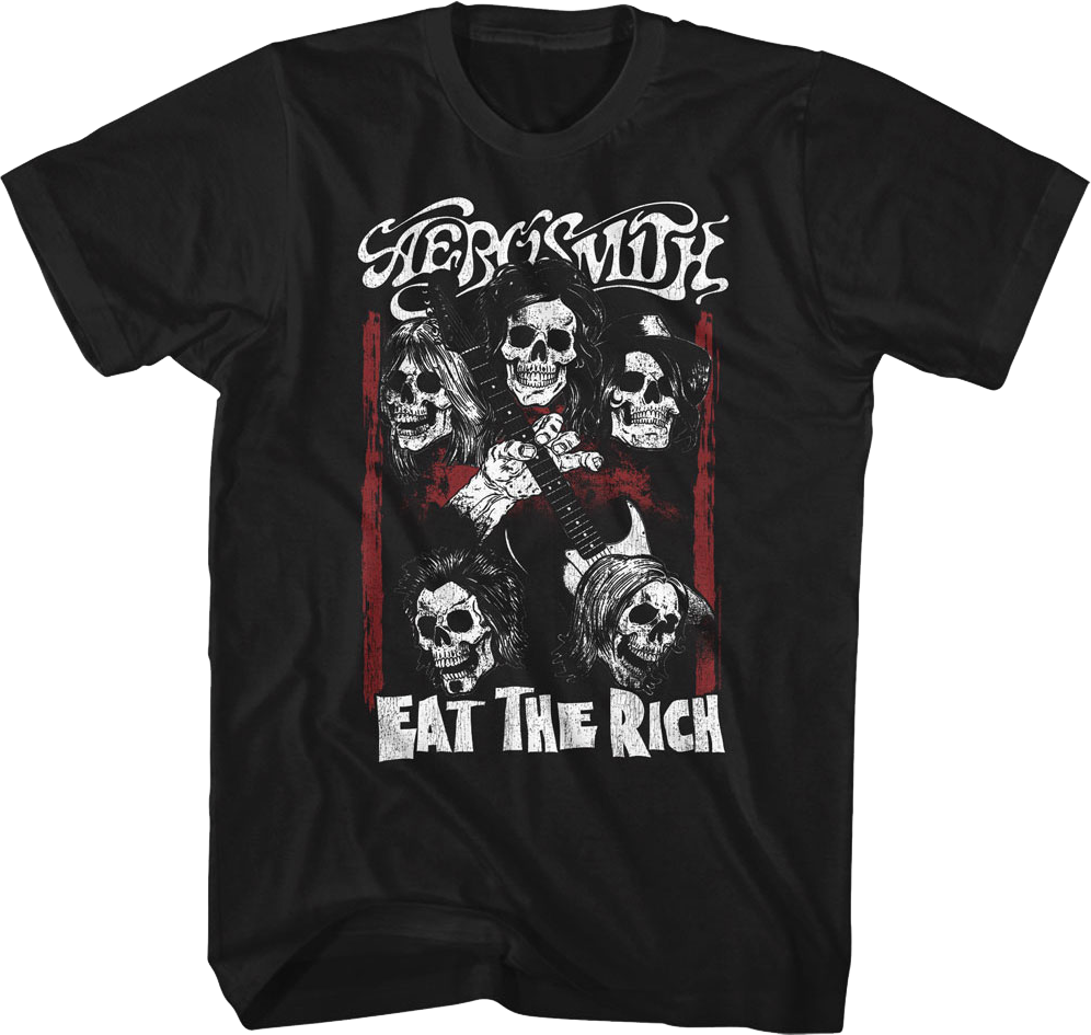 Eat The Rich Skulls Aerosmith T-Shirt product image 1