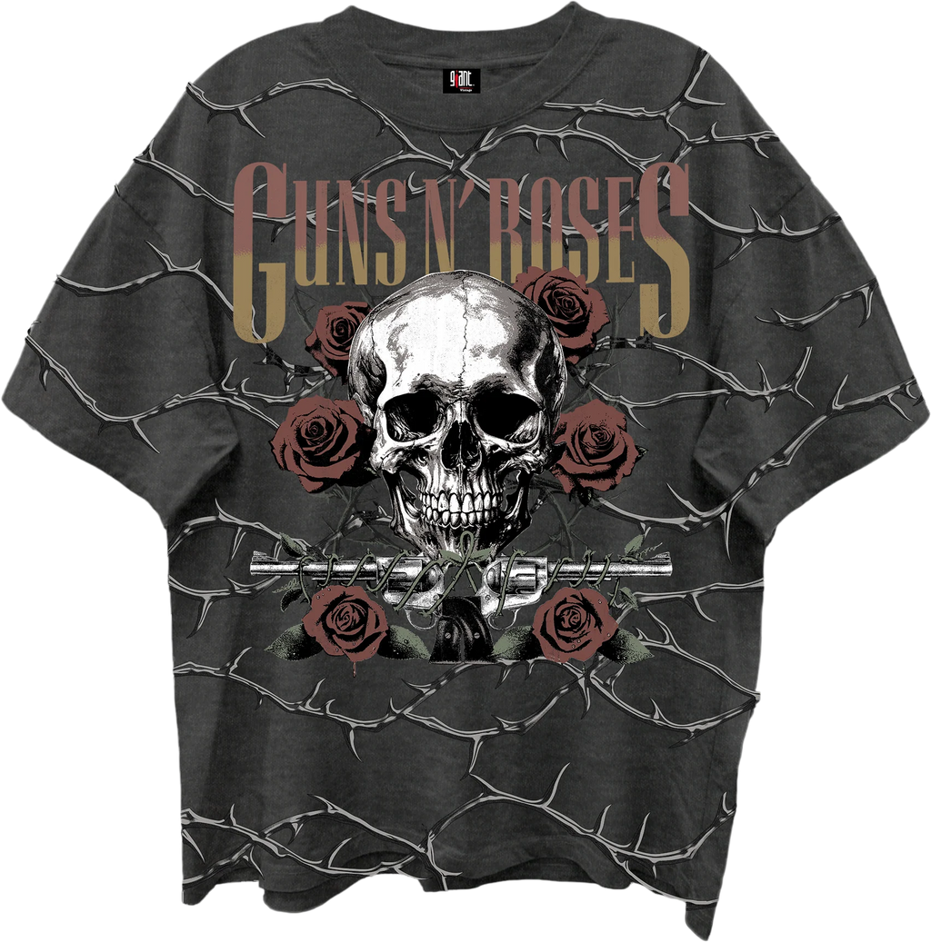 Front & Back Barbed Wire Guns N' Roses Oversized T-Shirt product image 1