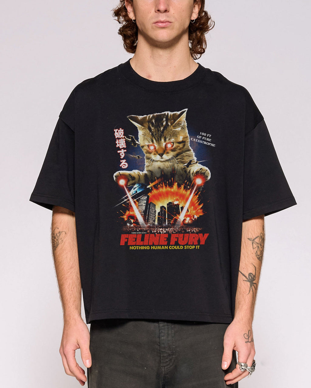Feline Fury Oversized Crop Tee product image 1