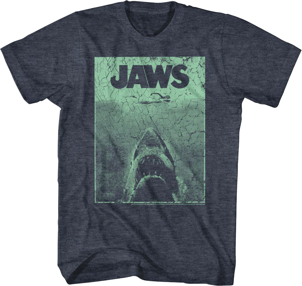 Cracked Poster Jaws T-Shirt