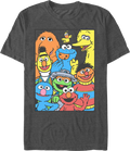 Charcoal Heather Framed Cast Photo Sesame Street T-Shirt product image 1