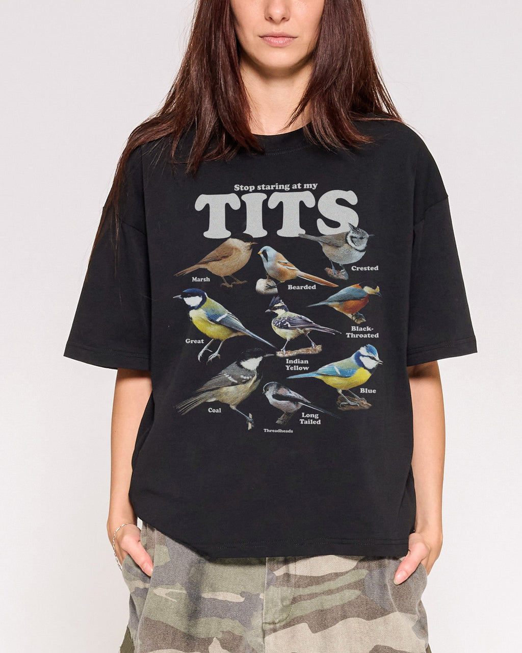 Stop Staring At My Tits Oversized Crop Tee product image 3