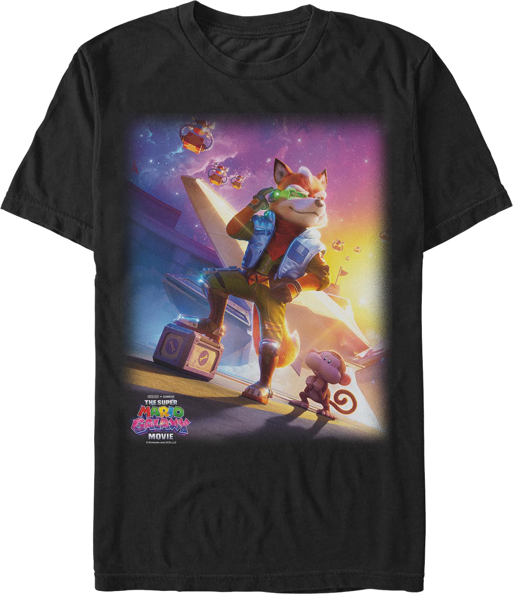 Fox McCloud Pose Super Mario Galaxy Movie Star T-Shirt product image 1