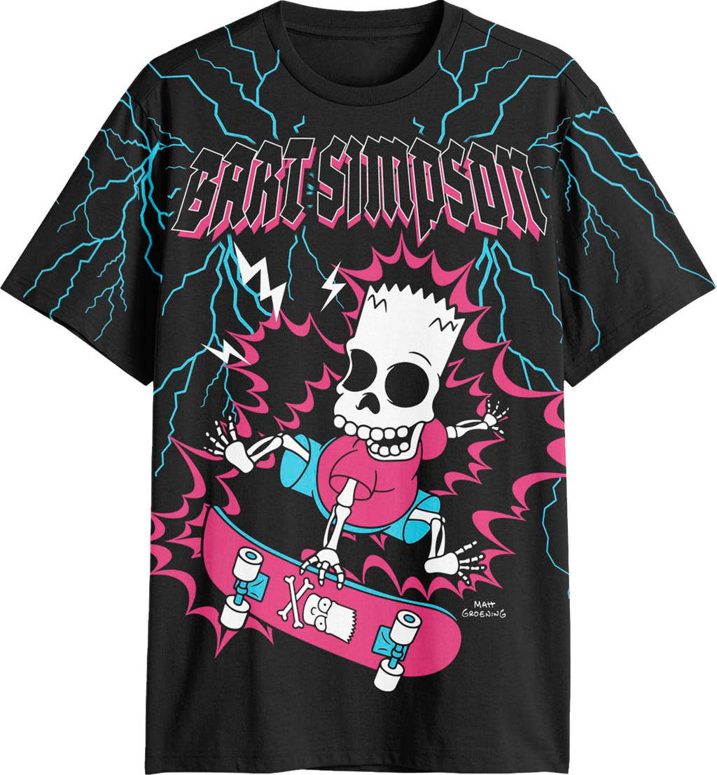 Front & Back Bart Skateboarding Cyber Sigilism Simpsons product image 1