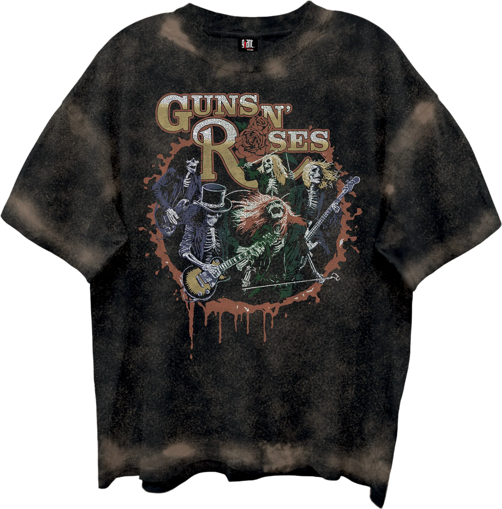 Front & Back Skeletons Guns N' Roses Oversized T-Shirt product image 1