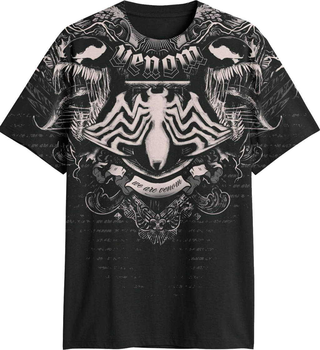 Front & Back Venom Cyber Sigilism Marvel Comics T-Shirt product image 1
