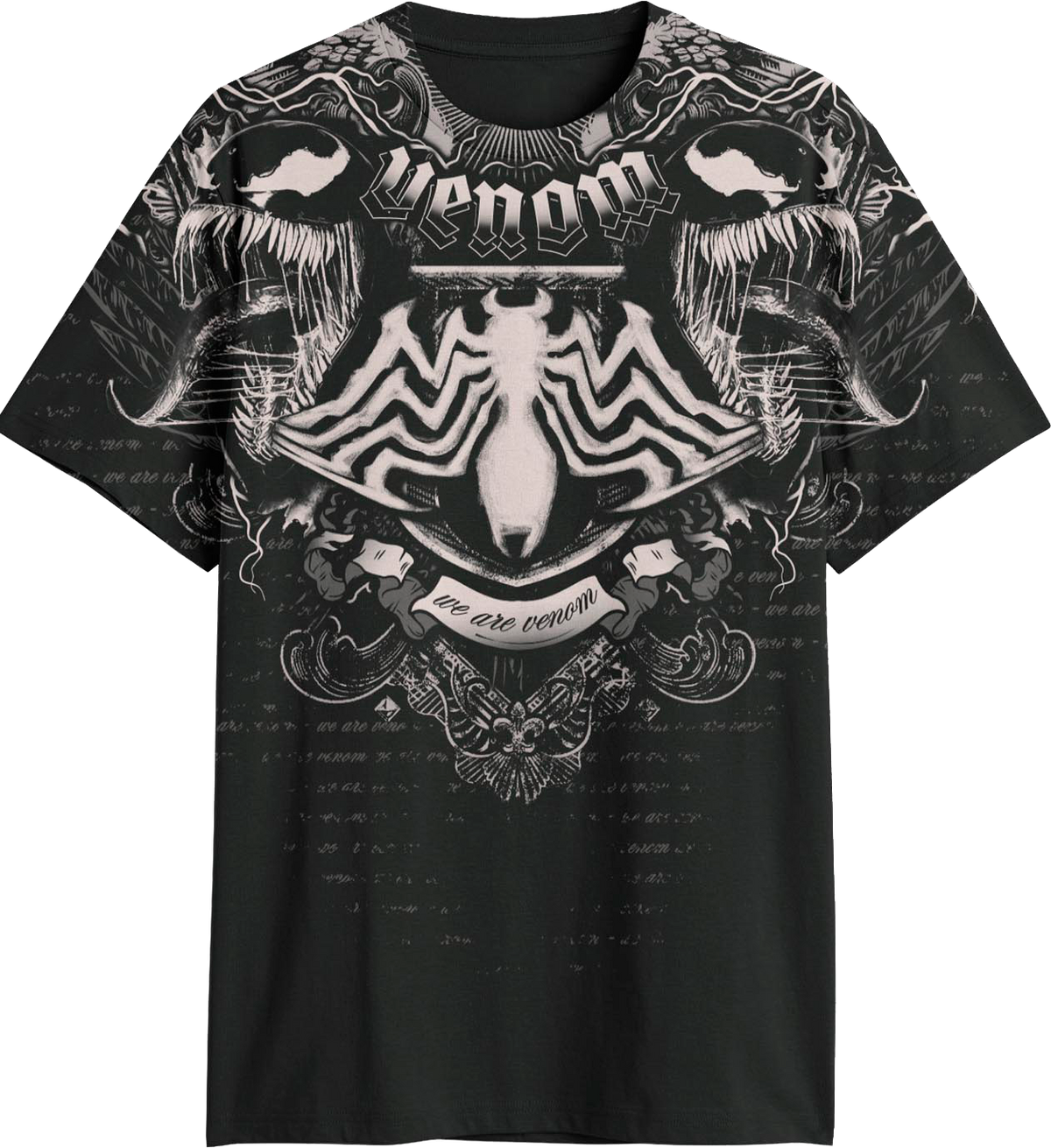 Front & Back Venom Cyber Sigilism Marvel Comics T-Shirt product image 1