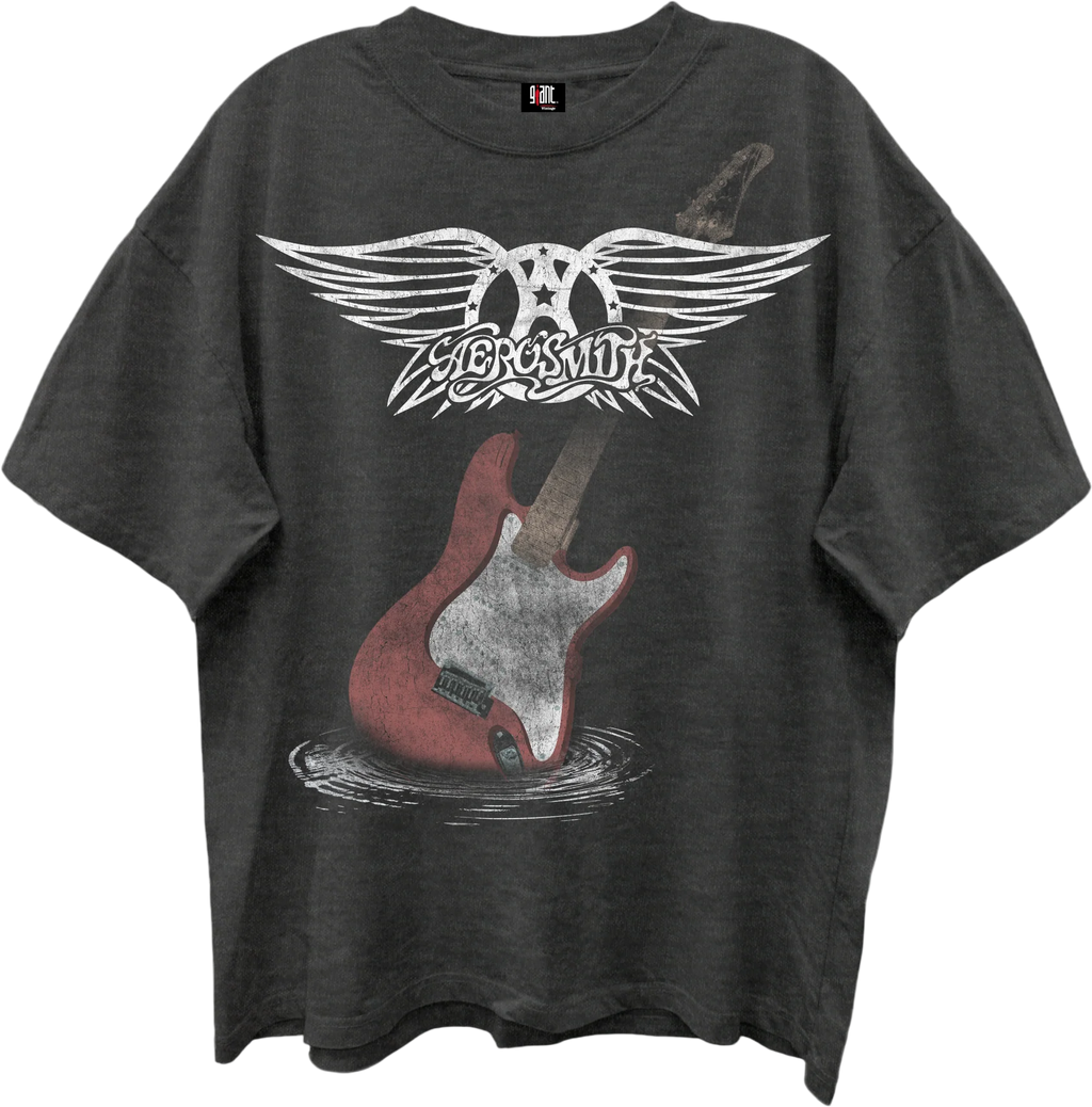 Guitar & Wings Logo Aerosmith Oversized T-Shirt product image 1