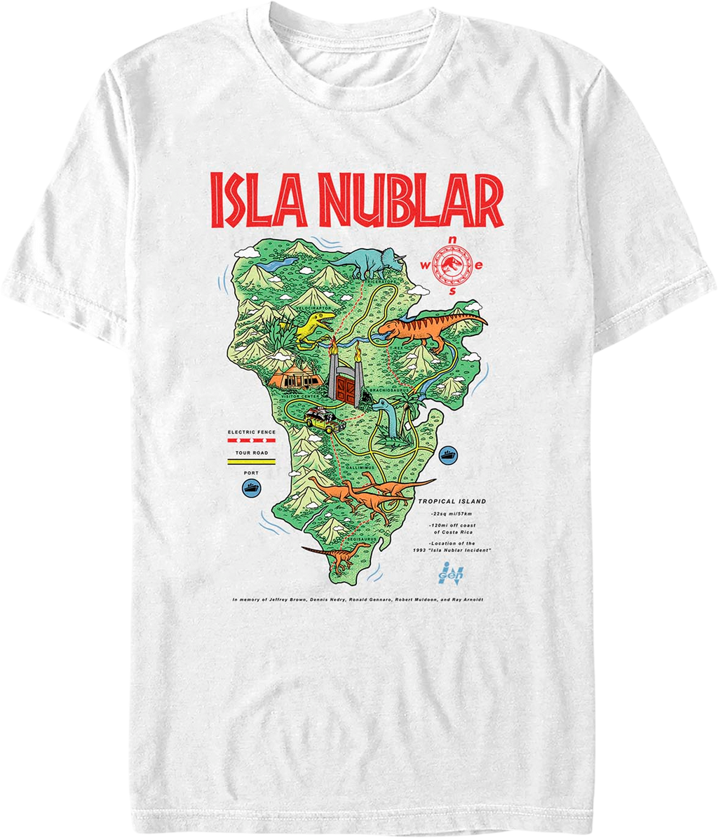Isla Nublar Map Jurassic Park T-Shirt product image 1