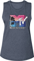 Ladies Beach Logo MTV Muscle Tank Top