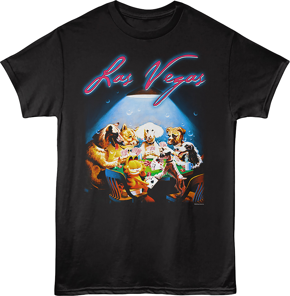 Las Vegas Poker With Dogs Garfield T-Shirt product image 1