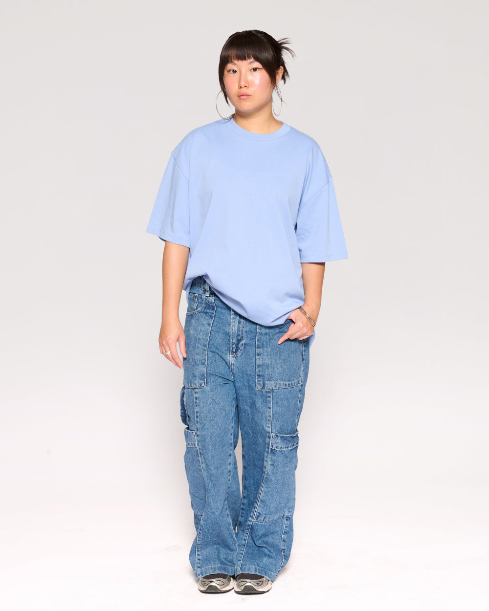 Oversized Tee 4 Pack: Charcoal, Black, Brown, Powder Blue product image 5