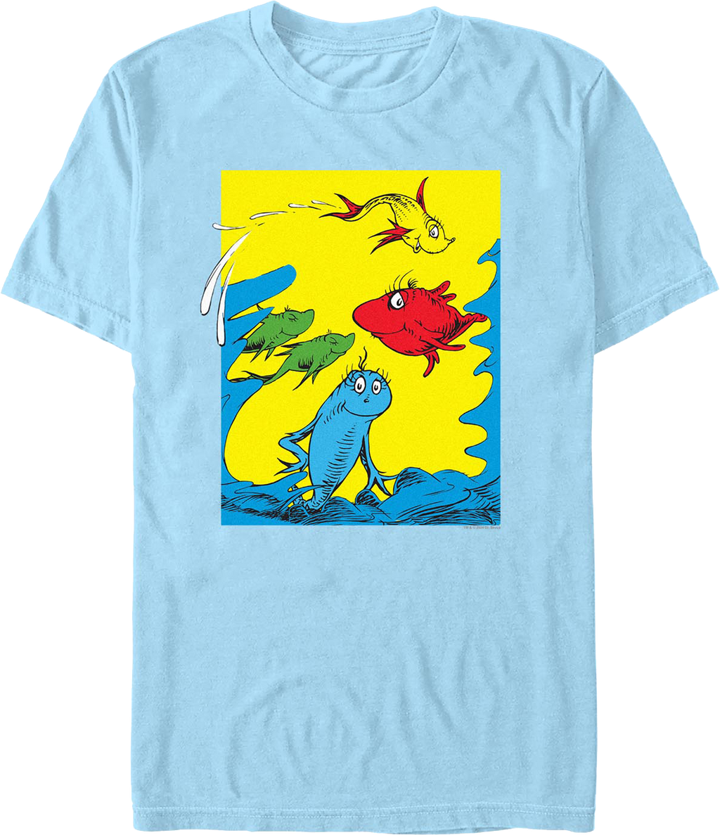 One Fish, Two Red Blue Cover Dr. Seuss T-Shirt product image 1