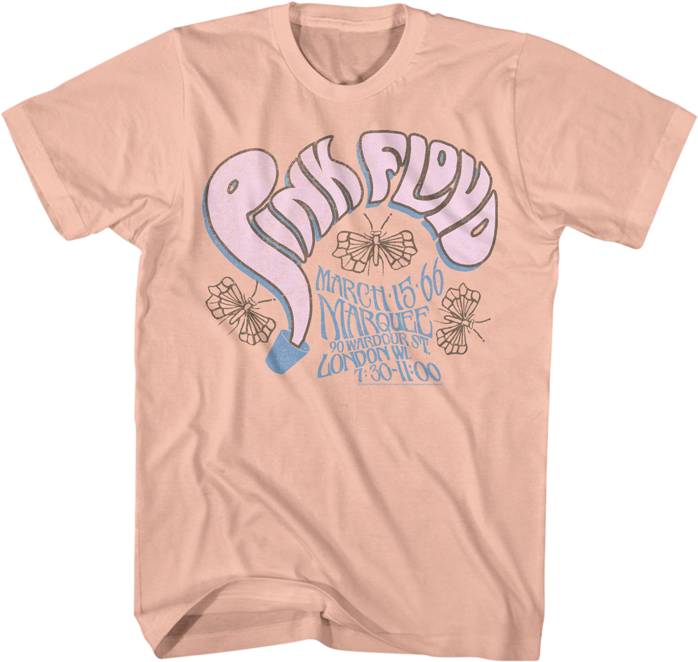 Butterflies Marquee Pink Floyd T-Shirt product image 1