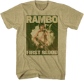 Khaki First Blood Poster Rambo T-Shirt