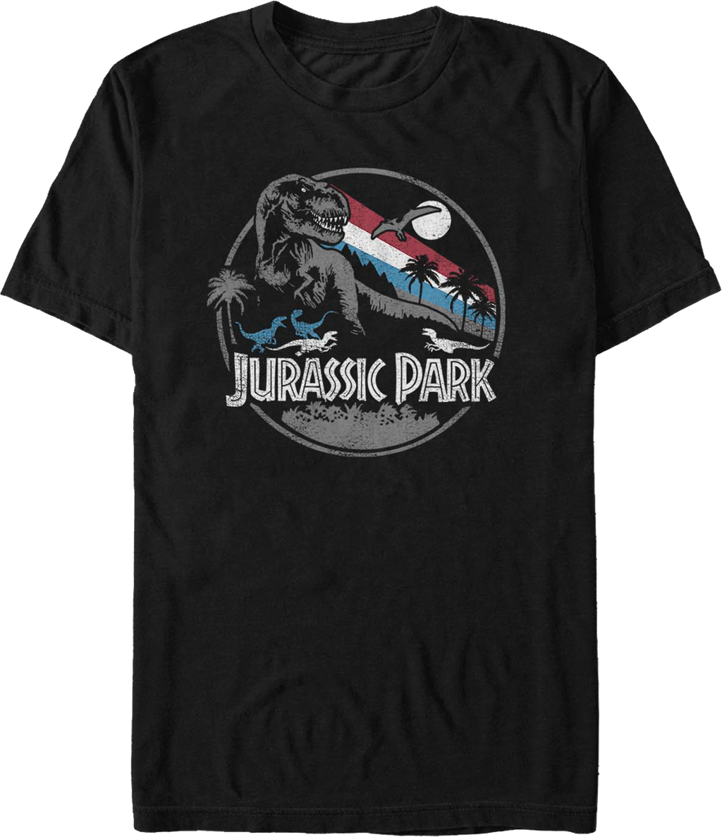 Retro Dinosaur Circle Jurassic Park T-Shirt product image 1