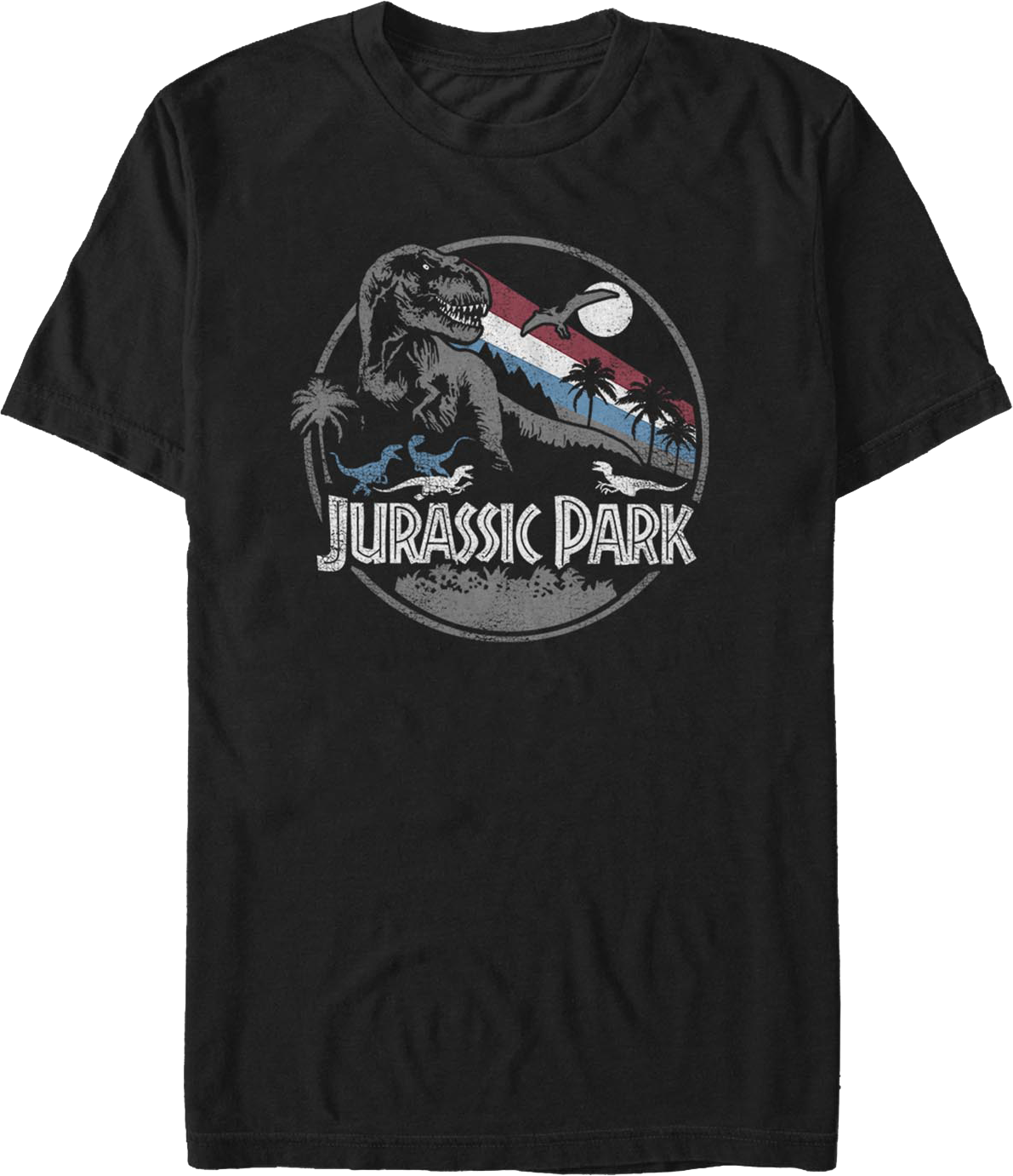 Retro Dinosaur Circle Jurassic Park T-Shirt product image 1