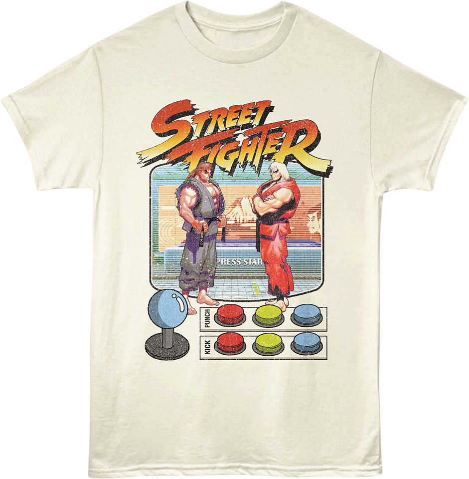Ryu & Ken Masters Game Buttons Street Fighter T-Shirt product image 1