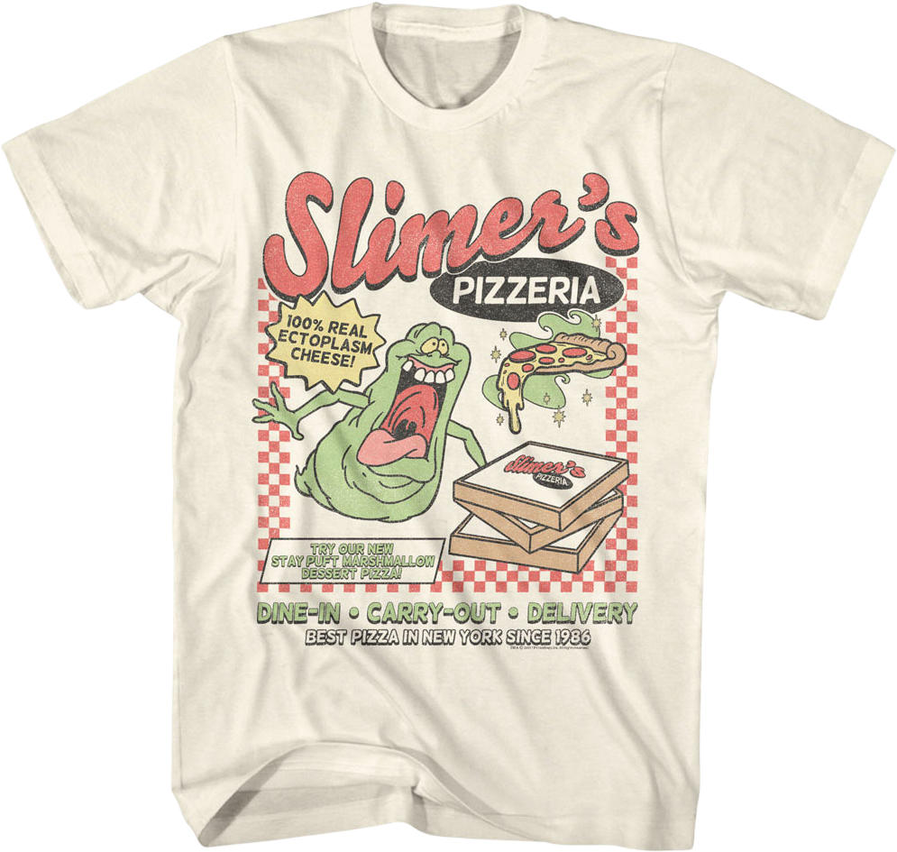 Slimer's Pizzeria Real Ghostbusters T-Shirt product image 1