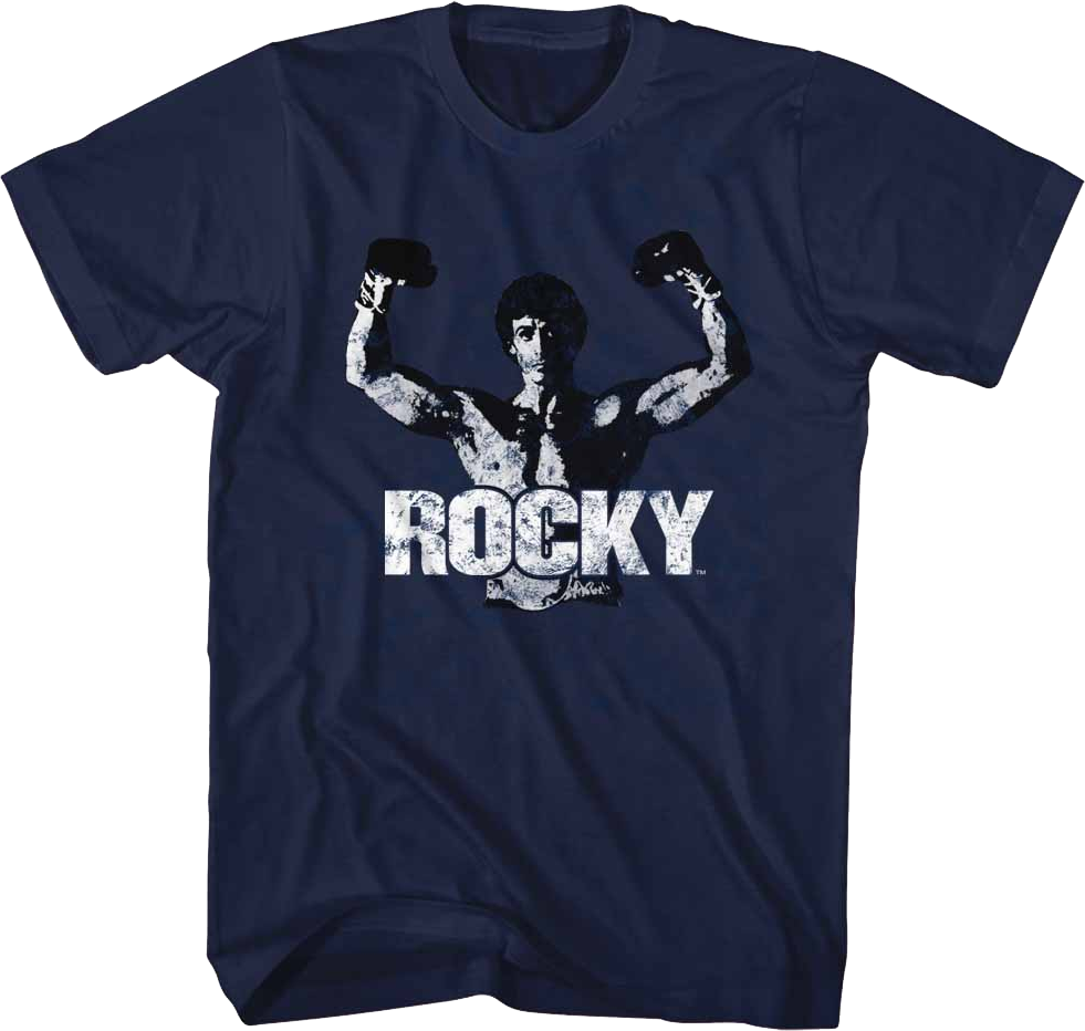 Arms Raised Victory Pose Rocky T-Shirt product image 1