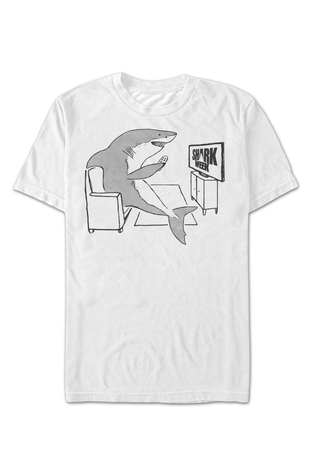 White Watching Shark Week T-Shirt product image 2