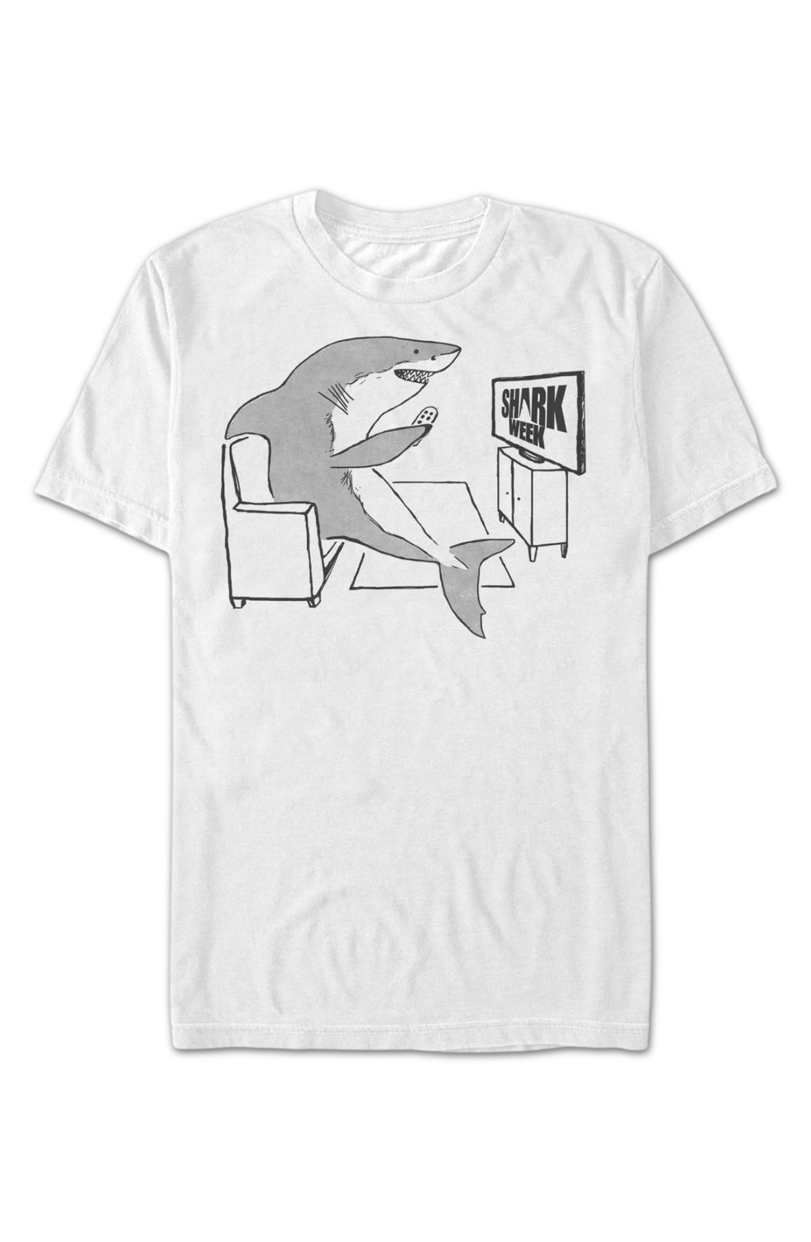 White Watching Shark Week T-Shirt product image 2